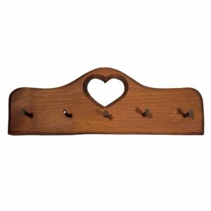 Rustic Key holder Heart wooden accessory holder